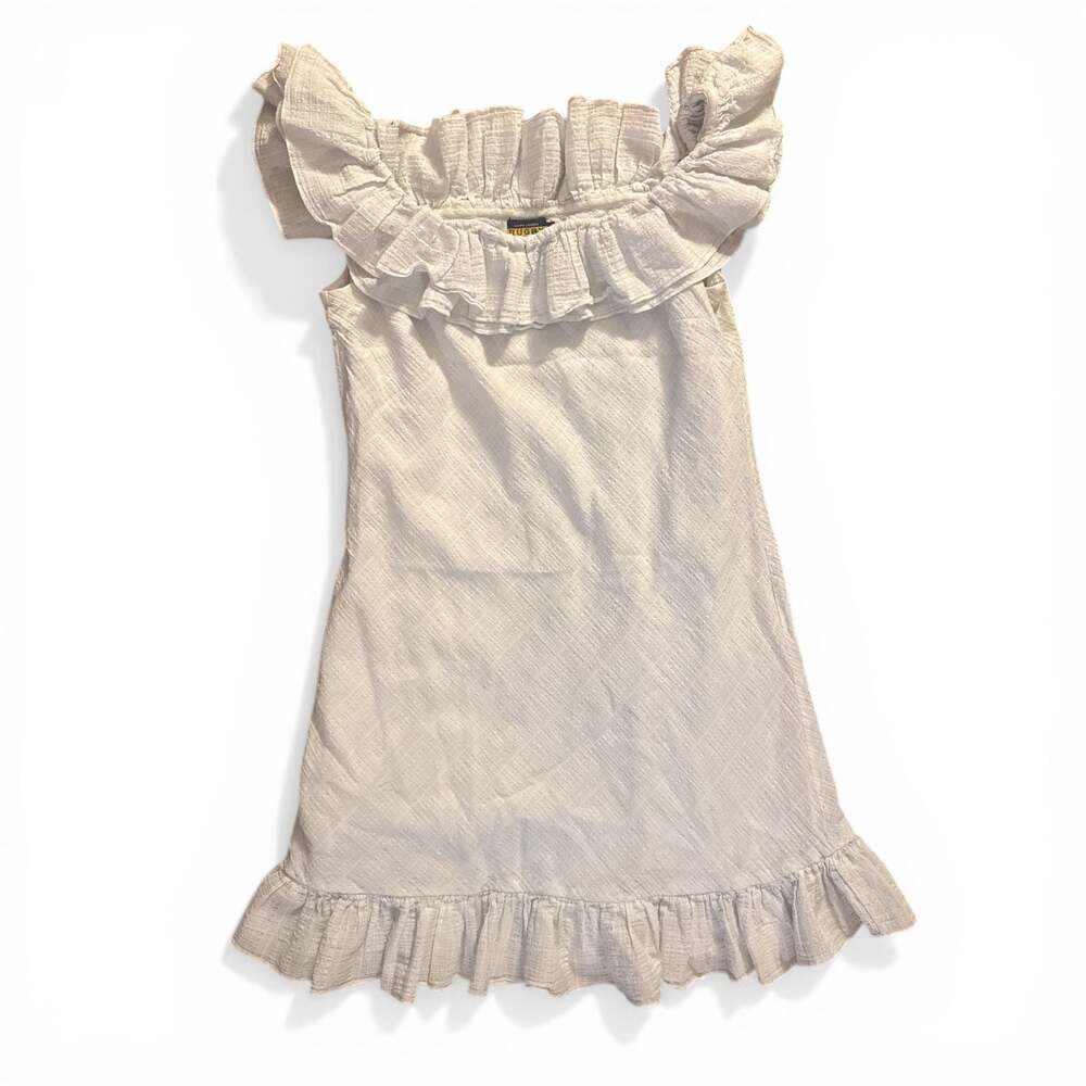 Ralph Lauren Rugby White Off-Shoulder Ruffle Dress Size 6